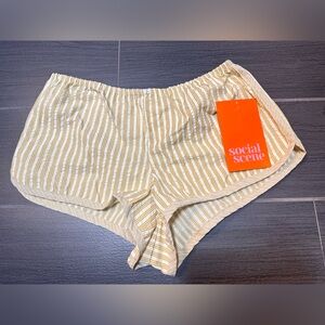 Striped Beige and White Shorts